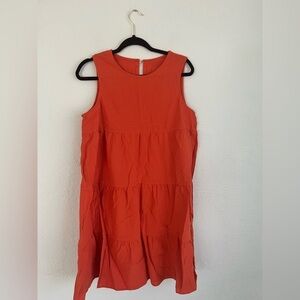 LAPENTRY woman orange tlwrec sleeveless dress, size XL
